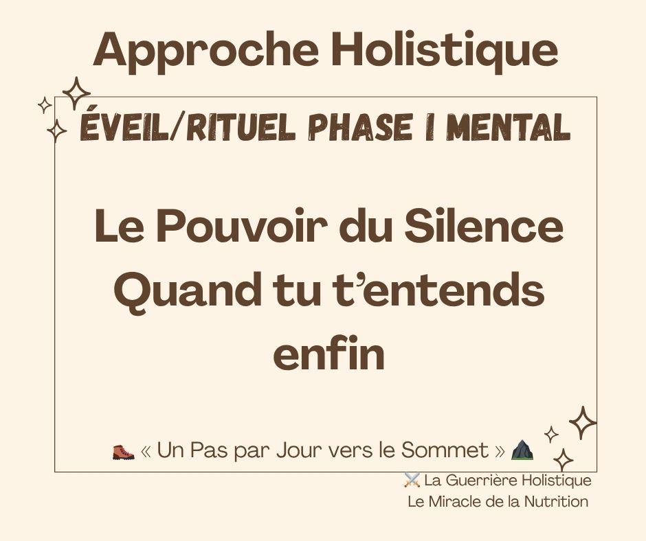 Le Pouvoir du Silence : quand tu t’entends enfin